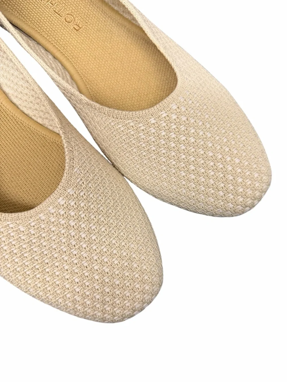Rothy's Women's Cream Knit Ballet Flats with Blue Tab Size 9.5 - Picture 3 of 6
